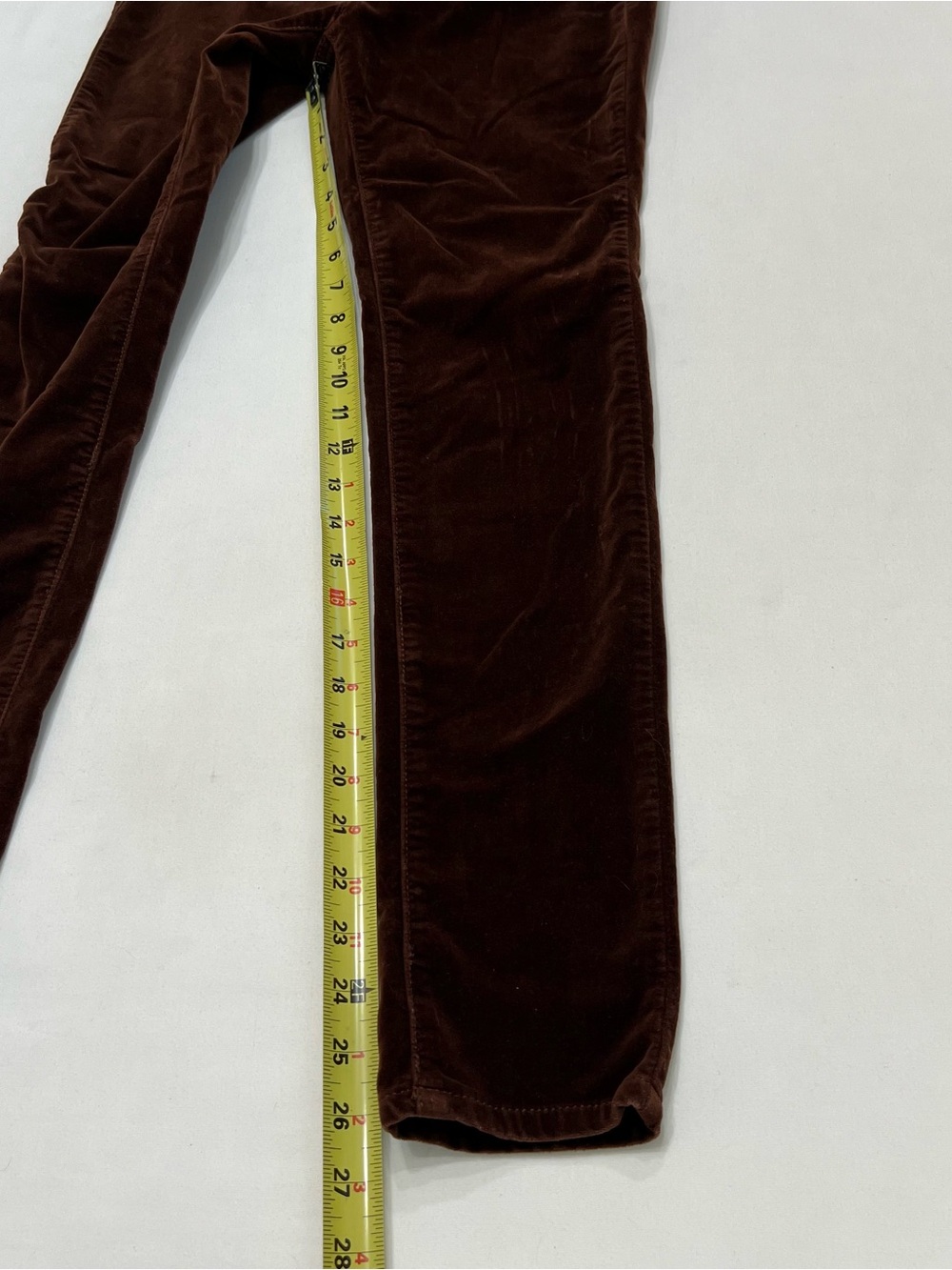 Anthropologie Pilcro & The Letterpress Serif Low Rise Brown Velvet Pants Sz 27 - Picture 8 of 8